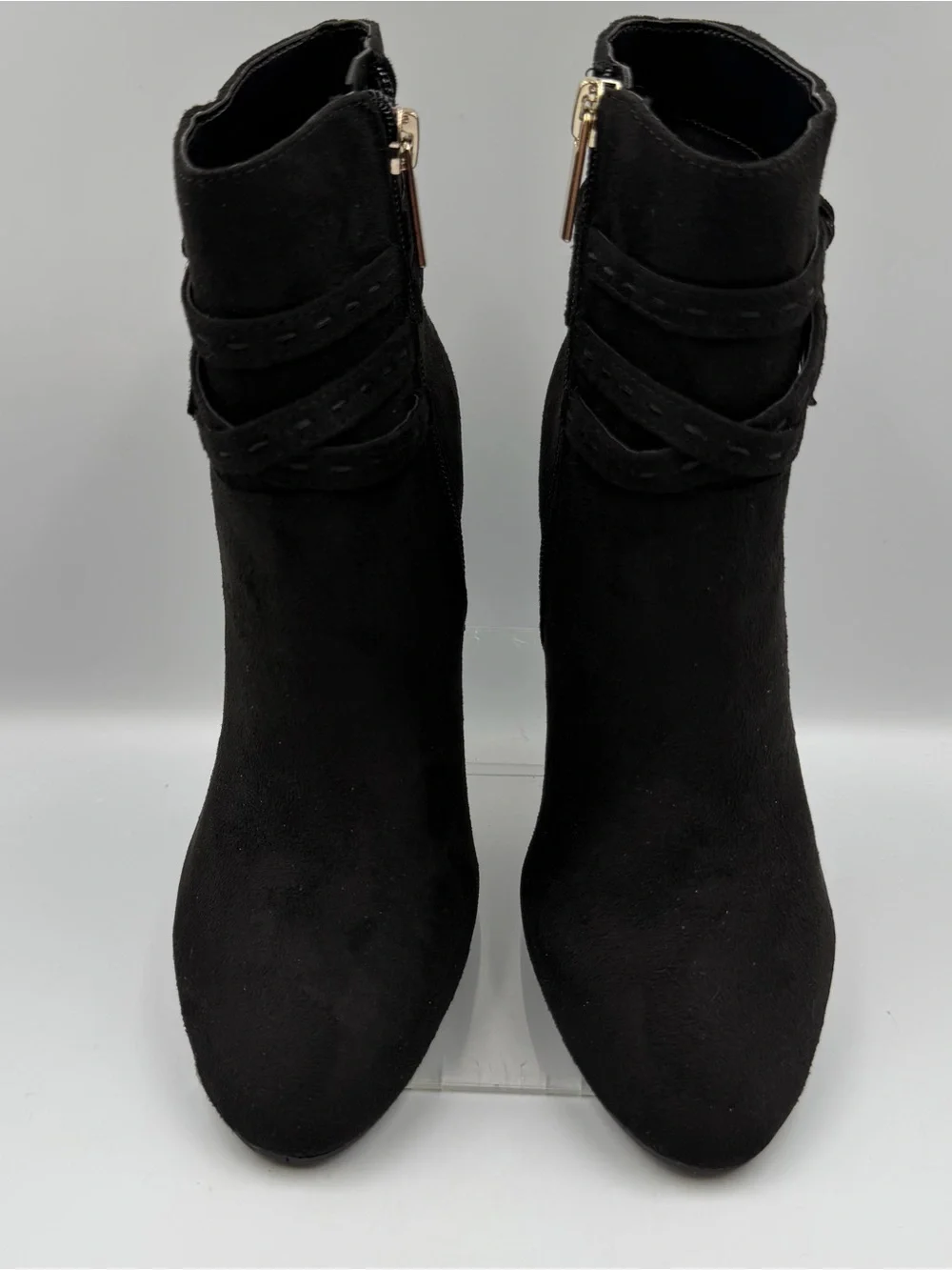 Bandolino Black Faux Suede Ankle Boot Bootie OCorn2 Womens 5.5M Interior Zip